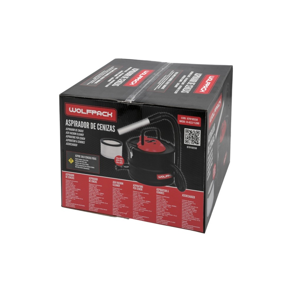 WOLFPACK Aspirador Cenizas Wolfpack 1200 Watt. 15 Litros embalaje