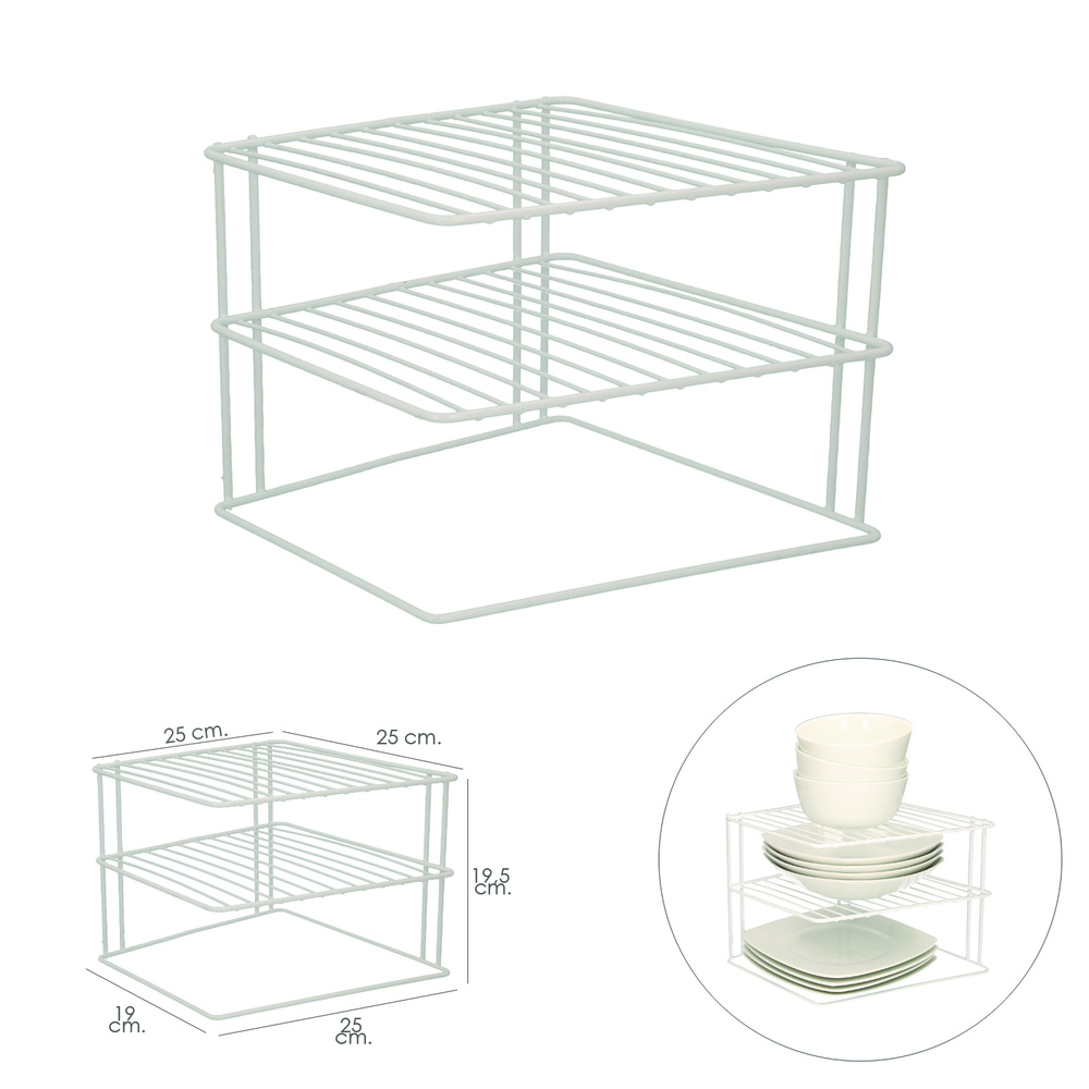 Estante esquinero para cocina 25x25x19 cm.