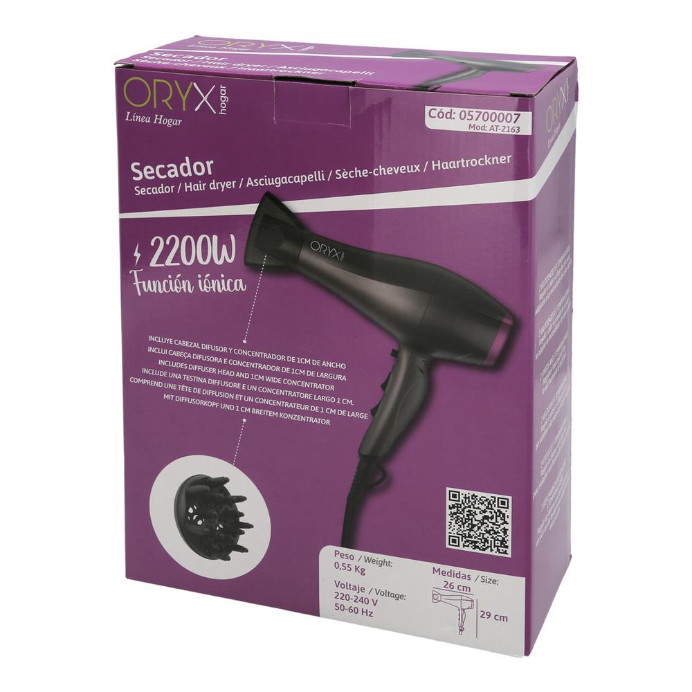 Secador Pelo 2200 Watt Oryx 5