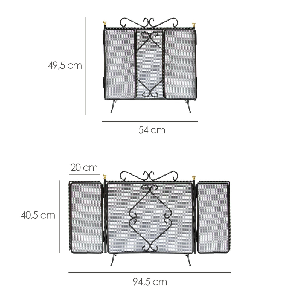 Pantalla Chimenea 94,5 x 49,5 (Alt) cm. 3 Paneles 2