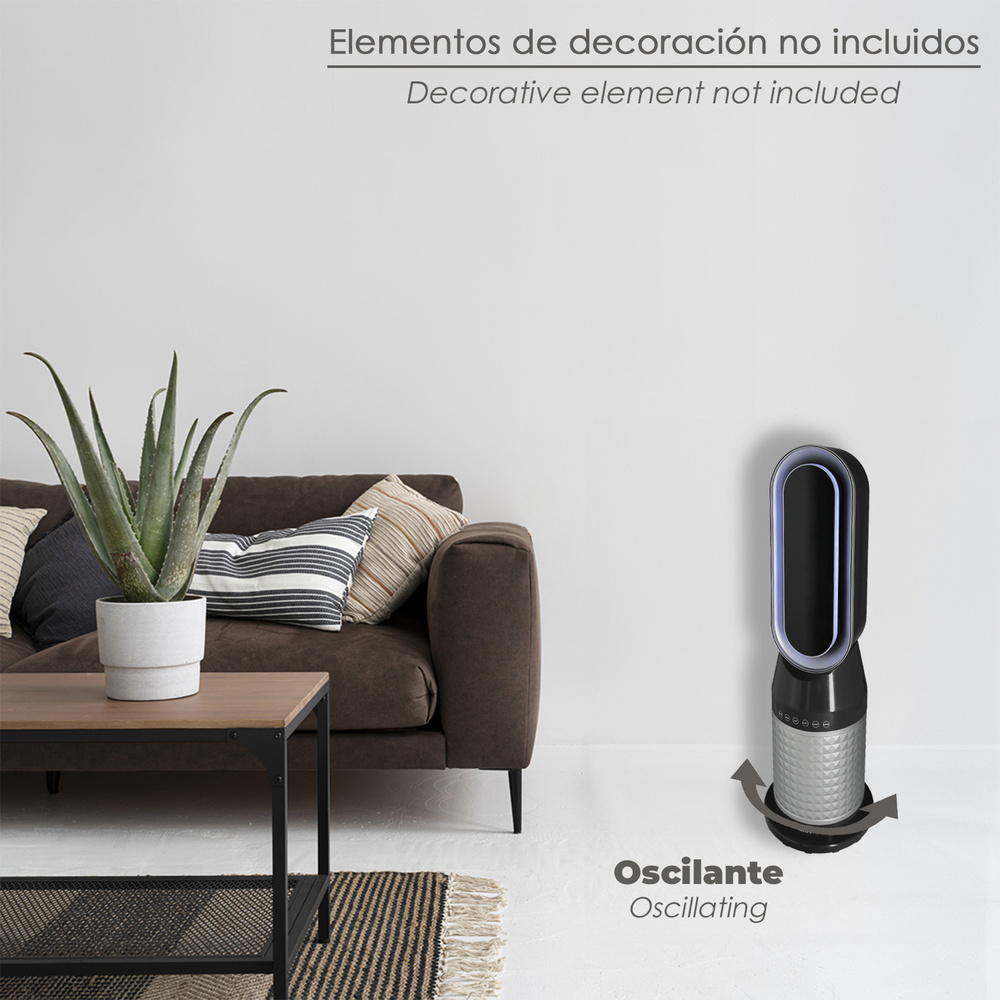 Termoventilador Ceramico Oscilante Con Mando 1.300 / 2.000 Watt. Temporizador 12 Horas. 6