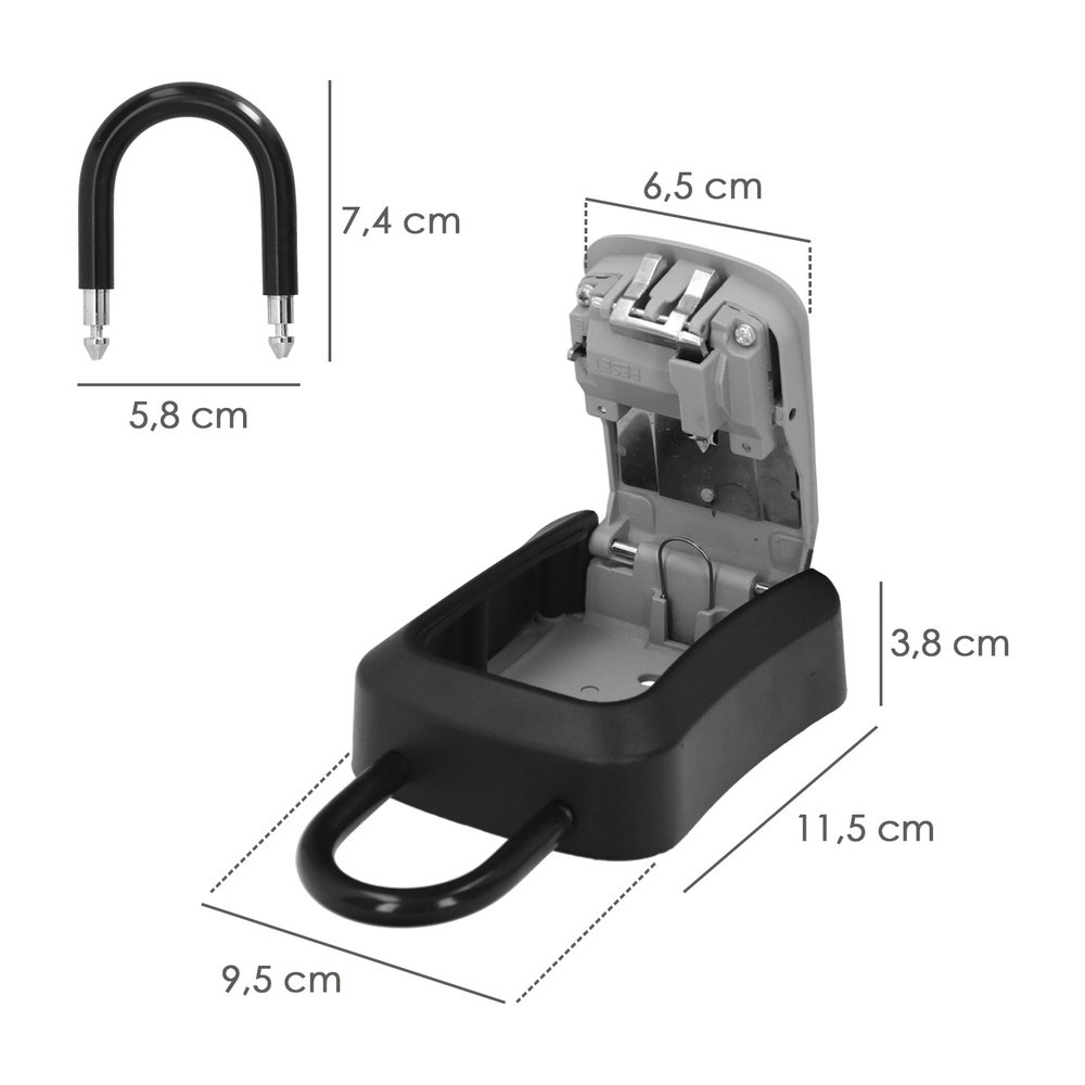 Caja de seguridad para llaves con codigo con arco