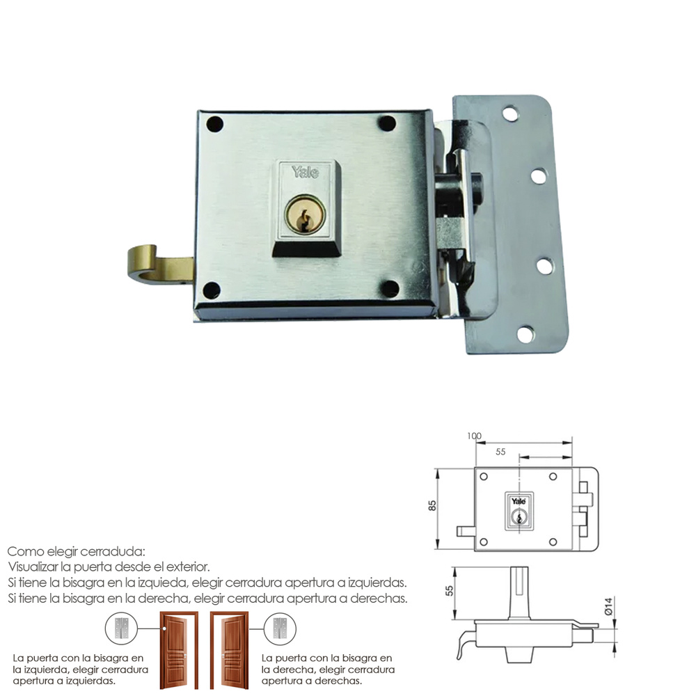 cerradura azbe 6-10hn derecha