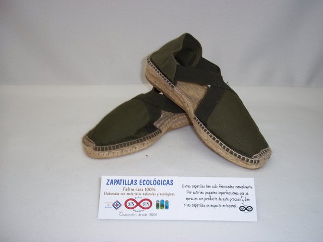 Alpargata cruzada con elastico verde 