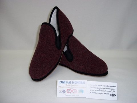 Pantufla Modelo 17 - Burdeos Liso foto general