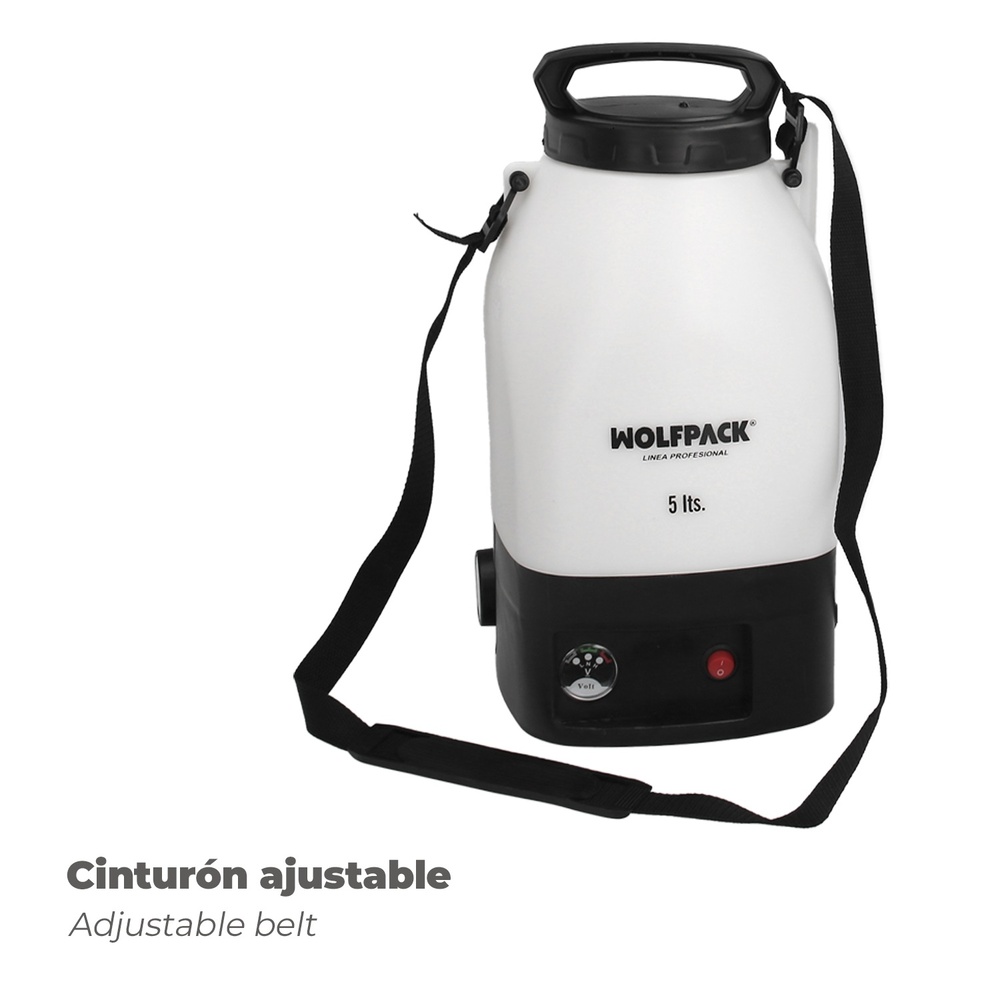 sulfatadora 5 litors bateria litio 12V cinturon ajustable