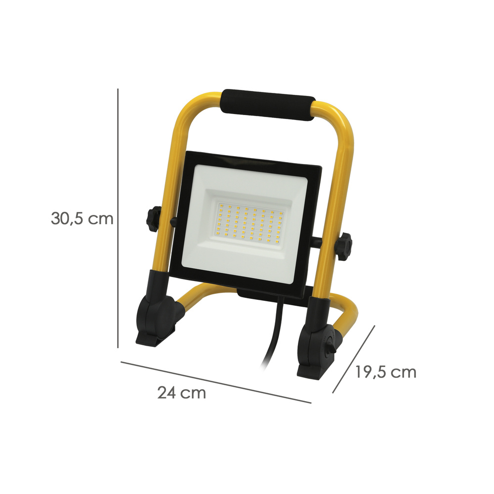 Foco led plano portatil con asa de transporte - Potencia: 50 W.