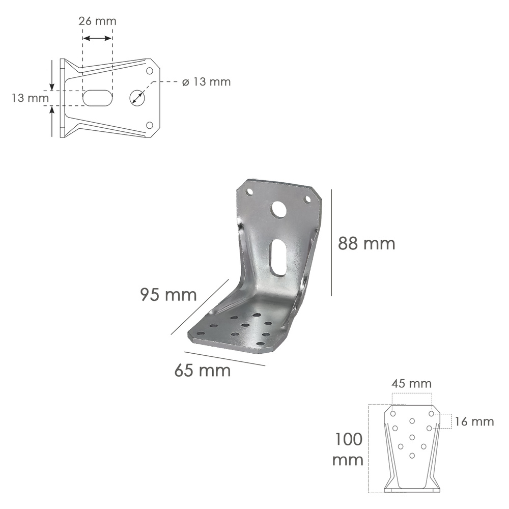 SOPORTE ESCUADRA PARA MADERA