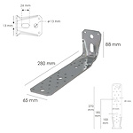 Soportes / Escuadras Para Madera - Medida: 65x88x285 mm. - Con angulo reforzado