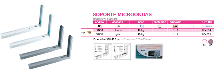 Soporte de microondas surtido