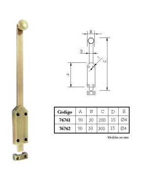 pasador laton patinado 300mm