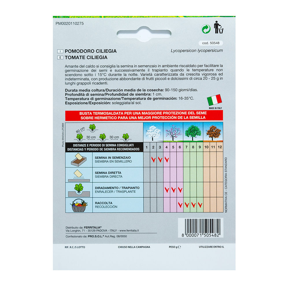 Semillas huerto tomate cherry (lycopersicon lycopersicum)