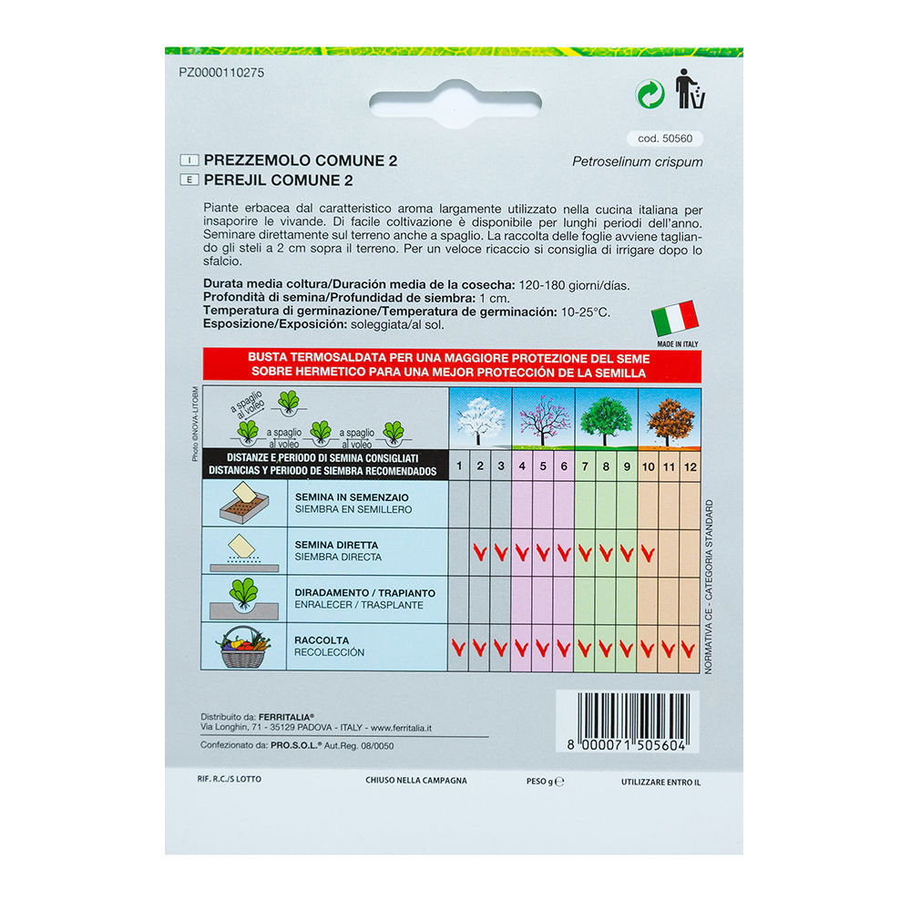 Semillas Perejil Comun (8 gramos)