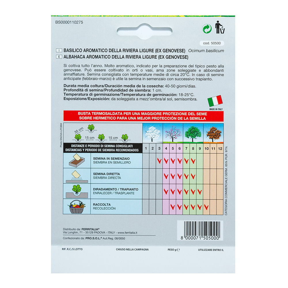 Semillas Aromáticas Albahaca Aromatica (5 gramos)