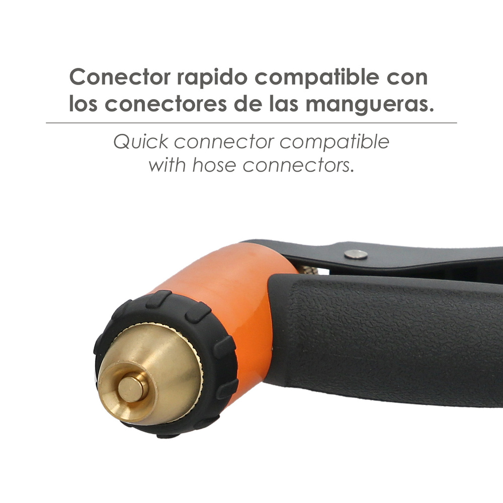Pistola riego manguera regulable boca laton