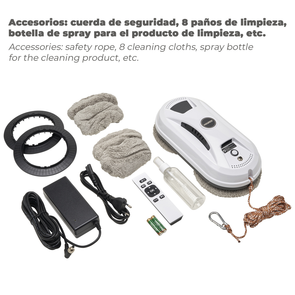 Robot Limpiacristales Control Remoto medidas componentes Robot Limpiacristales Control Remoto componentes