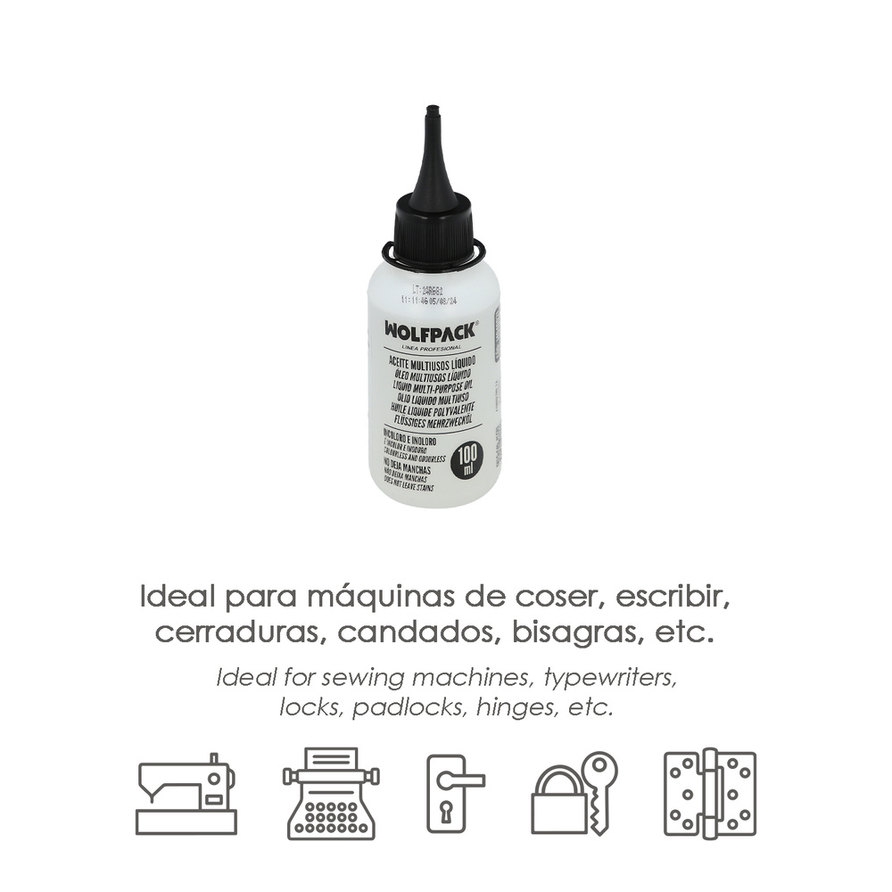 Aceite Multiuso Liquido 100 ml. usos