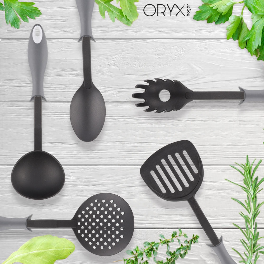 Espumadera / Espatula Cocina Nylon Con Mango Antigotas Engomado colocacion surtido