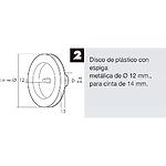 Disco Persiana Plastico Espiga Metalica 120x40 mm. Cinta 14 mm.