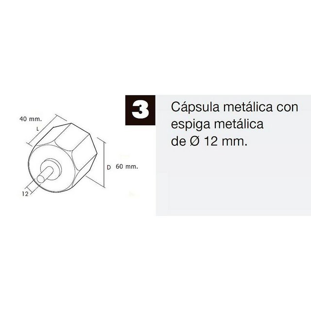 Capsula Persiana Metalica Con Espiga Para Eje 60 mm.