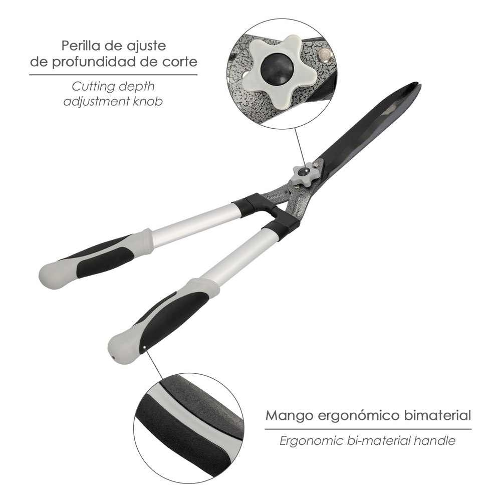 Tijera Podar Setos 2 Manos Aluminio 63 cm. 3