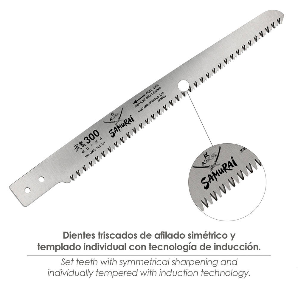 Hoja recambio serrucho Samurai gks-301-l. el filo el diente
