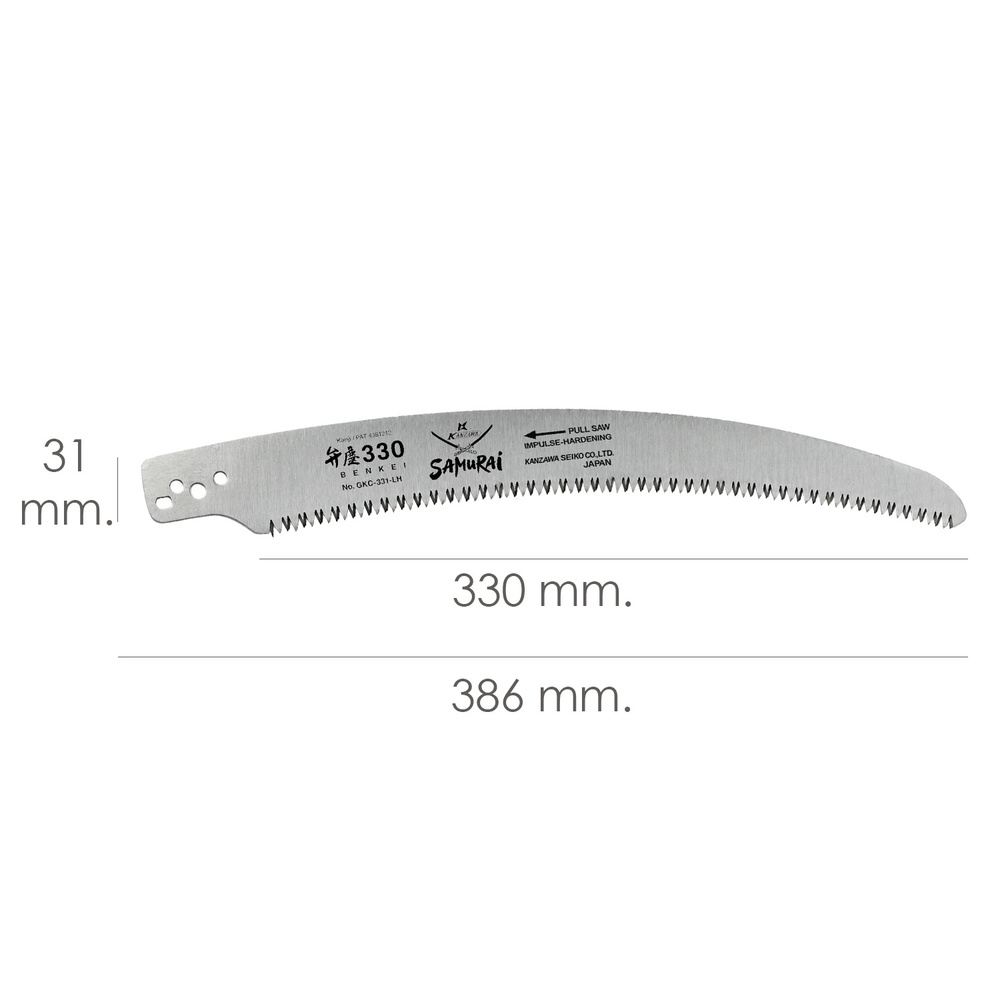 Hoja recambio serrucho Samurai gkc-330-l. SUS MEDIDAS