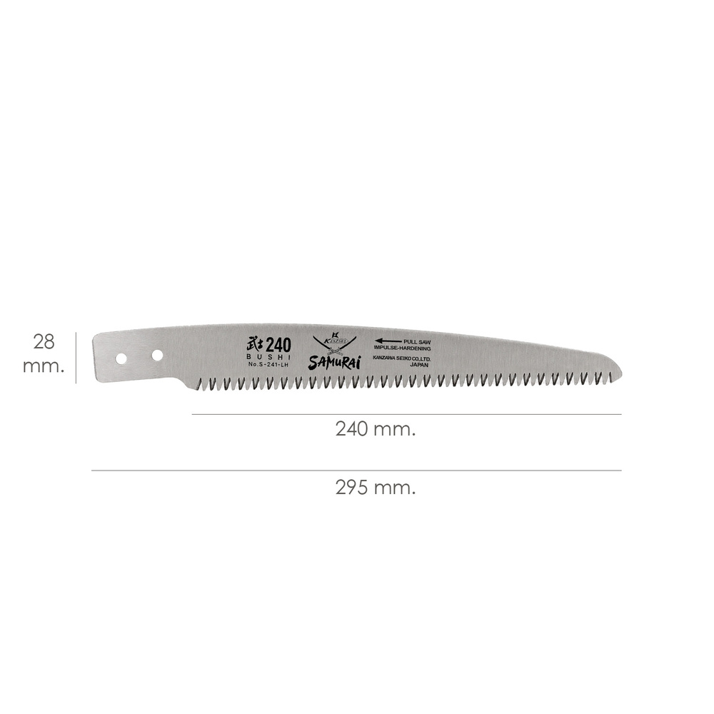  Hoja recambio serrucho Samurai js-240 mm. sus medidas
