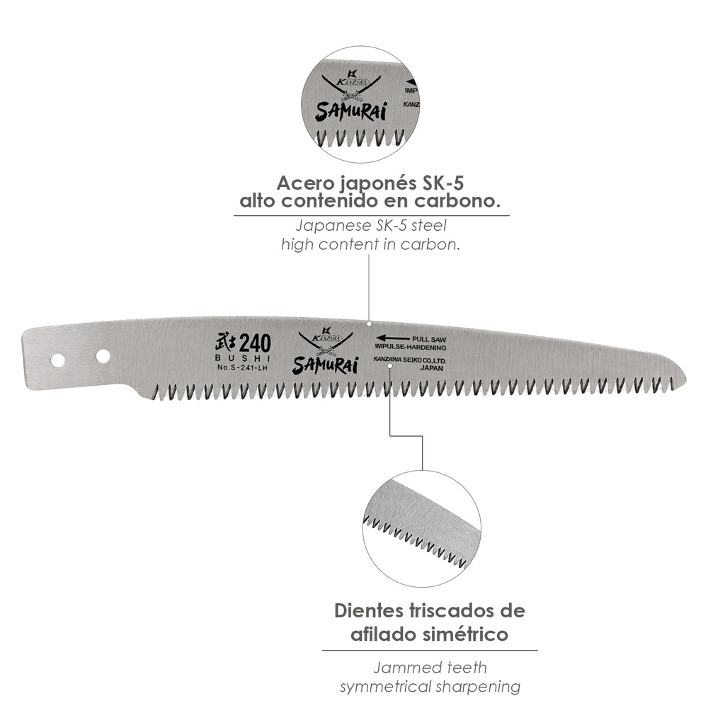  Hoja recambio serrucho Samurai js-240 mm. afilado de la hoja