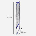 Tendedero plegable - Realizado en aluminio. - Con alas. - Plegable. - Longitud de tendido: 12.9 metros. - Peso: 1.7 kg.