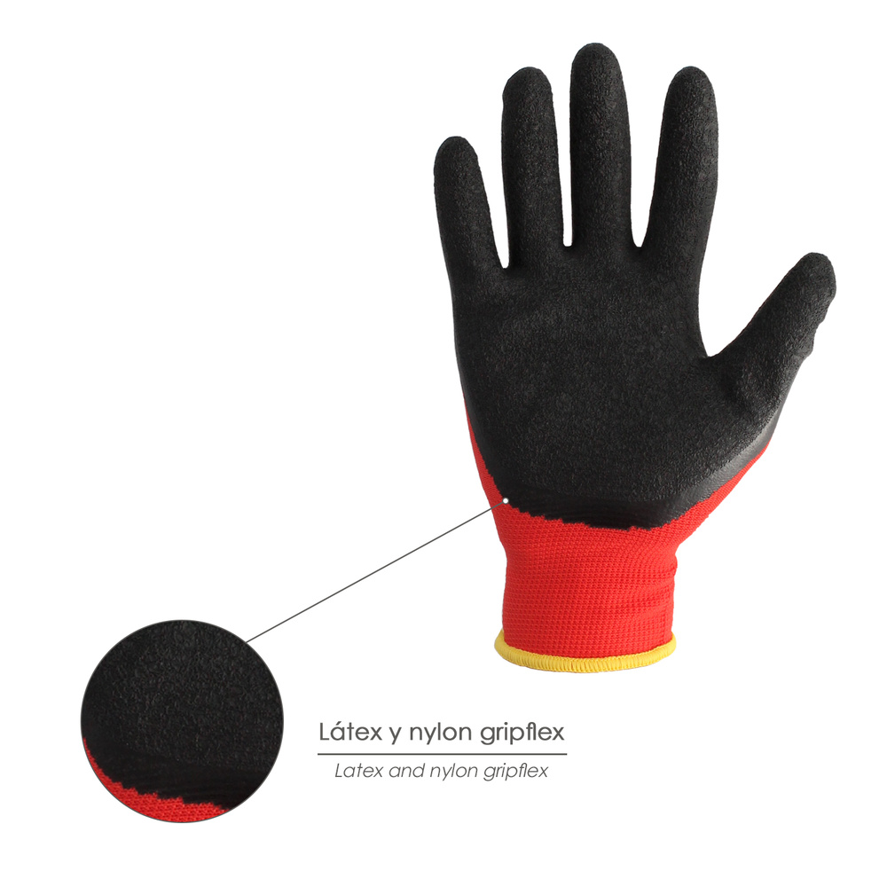 guante latex/naylon Gripex
