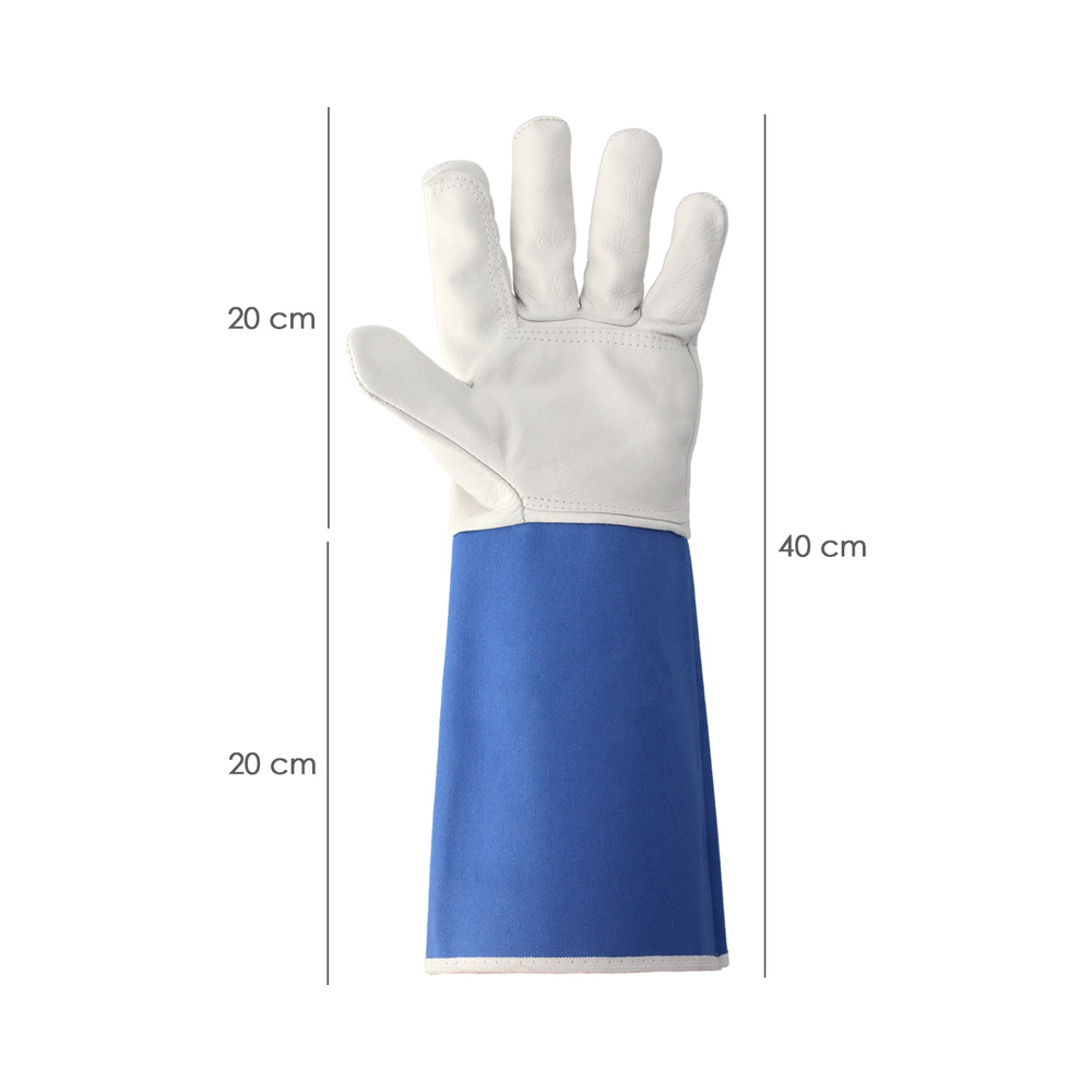 Guantes Piel Serraje Largos 40 cm. medidas