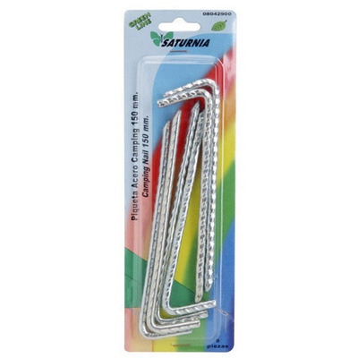  PIQUETA ACERO CAMPING 200mm (Bl. 6 Pzs)