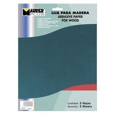Lija Madera Maurer Grano 100 (Pack 10 pliegos)