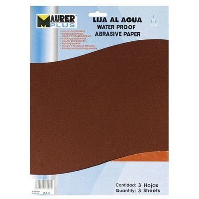 Lija Agua Maurer Grano 400 (Pack 10 Pliegos)