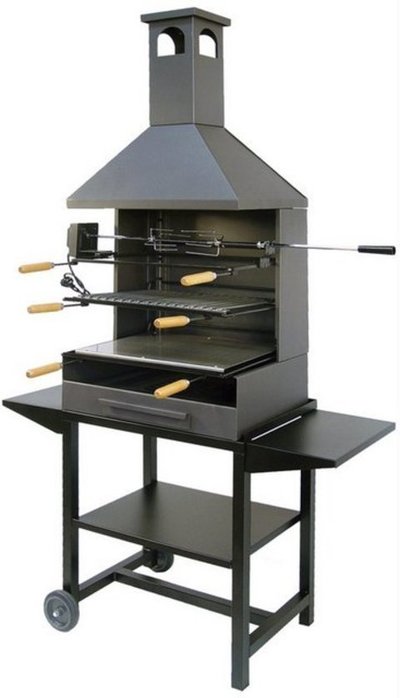 BARBACOA CHIMENEA. C/BANDEJA,  120X80X106 CM