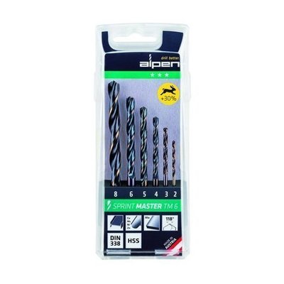09083800 Estuche Brocas Alpen Hss Sprint Master 6 Piezas