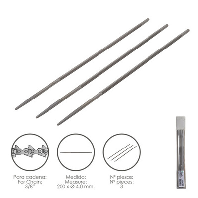 Limas Cadena Motosierra 200 x Ø 4.0 mm. 3/8
