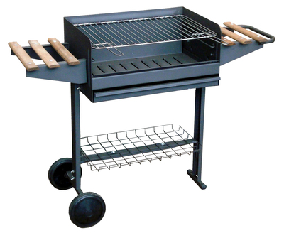 BARBACOA CON PARR.CINCADA,RUEDAS Y BANDEJAS 59X42X86 CMS.