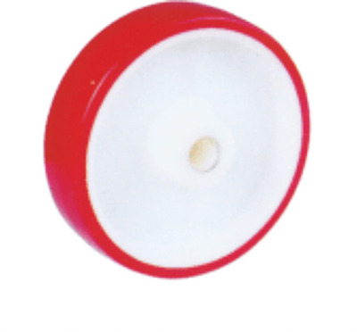 Rueda Nylon con banda poliuretano 100mm roja