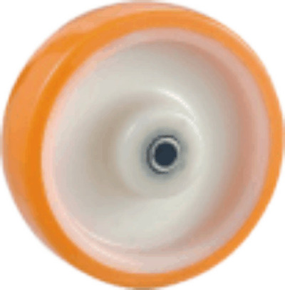 Rueda Nylon con banda de poliuretano 125mm color Naranja