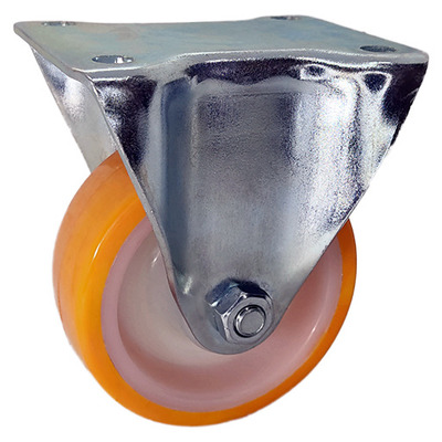 Rueda nylon/poliuretano fuerte placa fija aro 125