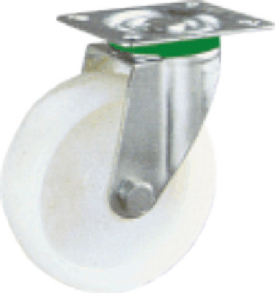 R. NYLON/POLIURETANO  PLACA INOX GIRATORIA diametro 80, 100 y 125