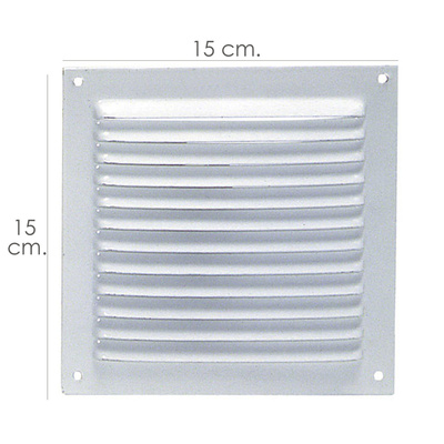 Rejilla Ventilación Atornillar 15x15 cm. Blanca Lacada 