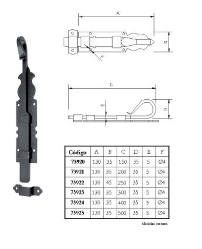 PASADOR FORJADO 150 MM PLACA PICADA 