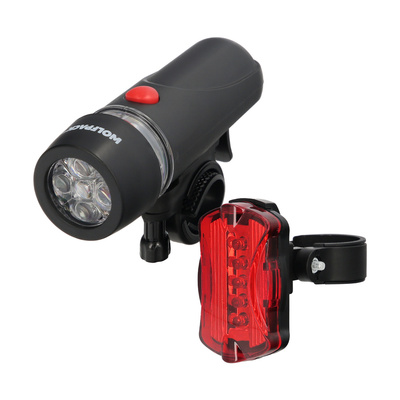 Kit Luces Led Bicicleta Luces Delantera y Trasera Plus. Funcionamiento a Pilas.