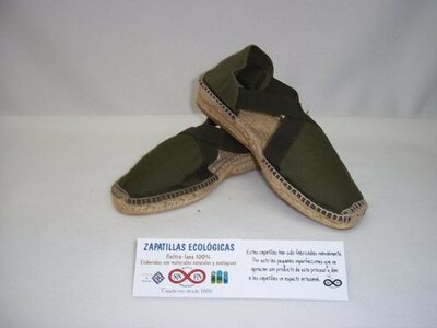 Alpargata Cruzada c/elastico verde Tallas 34 
