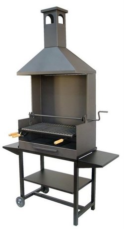 BARBACOA CHIMENEA C/BANDEJAS METALICAS