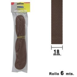 05250510 Cinta Persiana Wolfpack Marrón 18 mm. Rollo 6 Metros