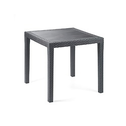 MESA RESINA RATAN ANTRACITA KING 80X80 x 72CM. 4 personas